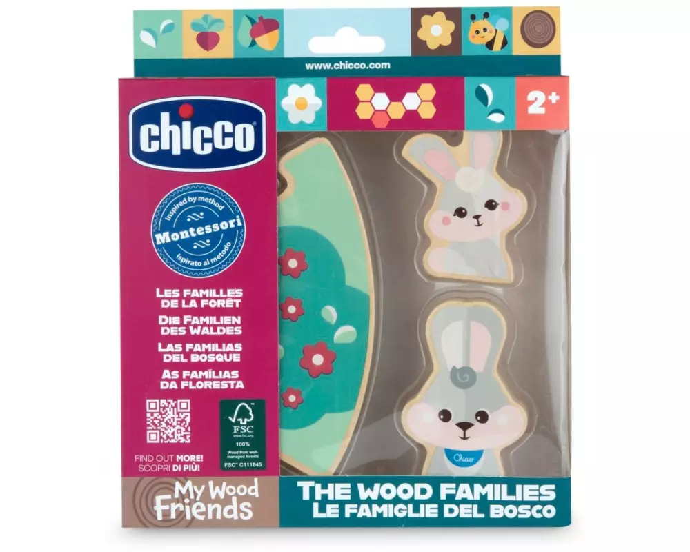 Chicco Spielfigurenset My Wood Friends – Papa Hase 2er Set