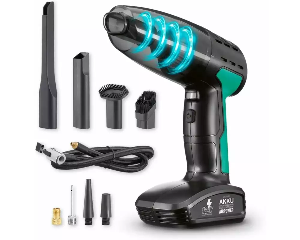 EASYmaxx Akku-Handsauger mit Kompressor 11.1 V, Schwarz