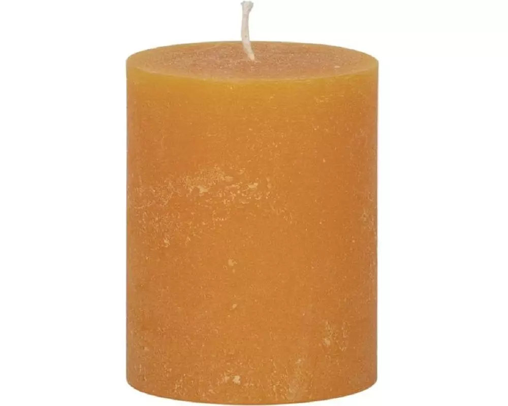 Weizenkorn Kerze Ice 10 cm x 8 cm, Mandarine, 4 Stück