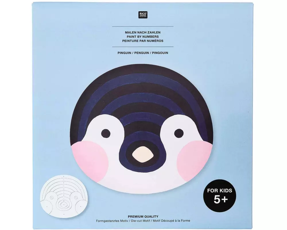 Rico Design Malen nach Zahlen 12-teilig, Pinguin