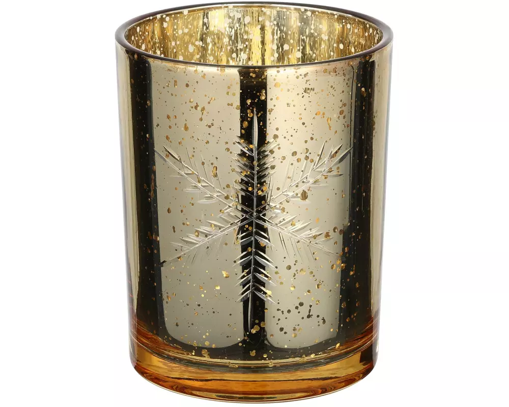 EGLO Teelichthalter Scheeflocke Lukut 12.5 cm Gold, Glas