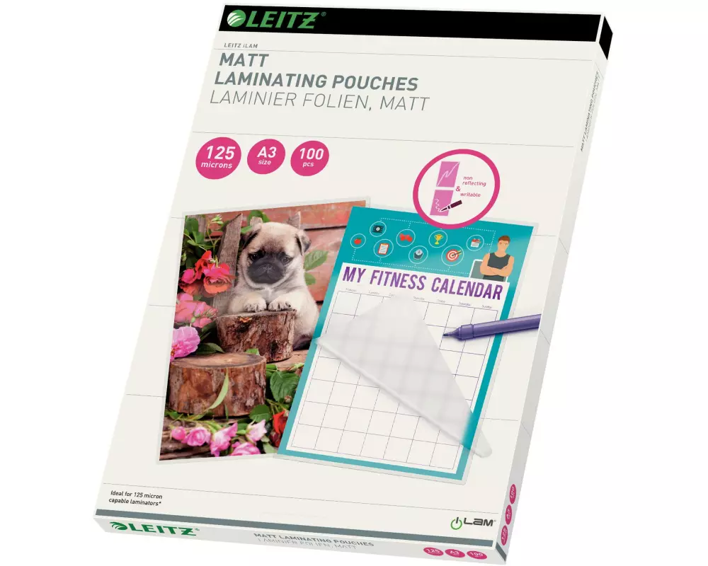 Leitz Laminierfolie A3, 125 µm, 100 Stück, Matt