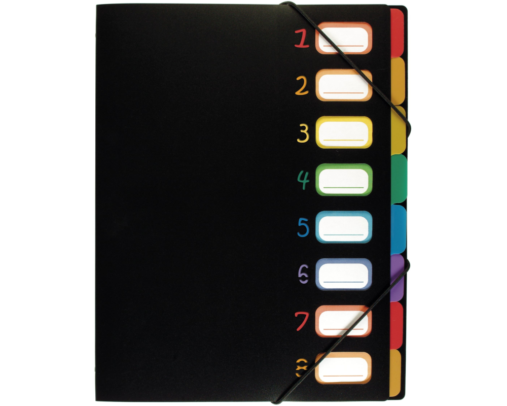 VIQUEL Pultmappe A4 998667 A4 1-8 schwarz/bunt