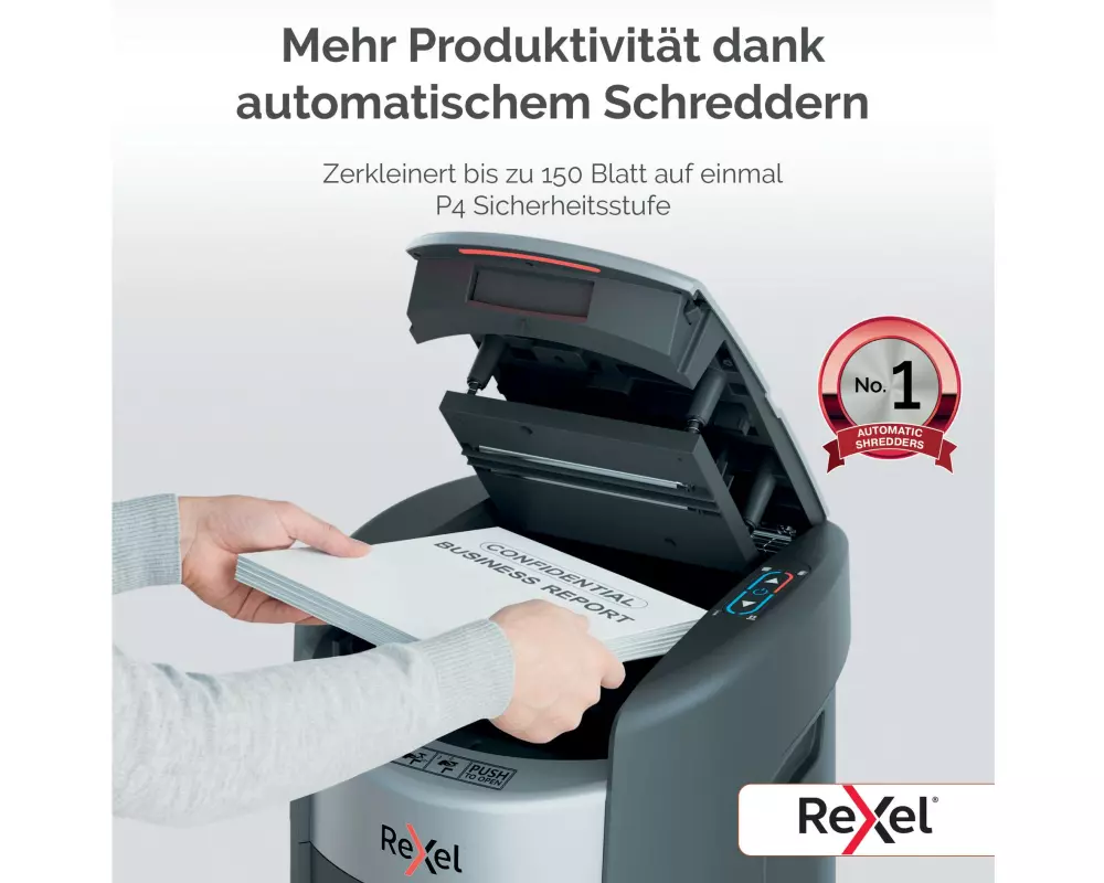 Rexel ShredMax Autofeed+ 150X Aktenvernichter, P-4, 150 Blatt