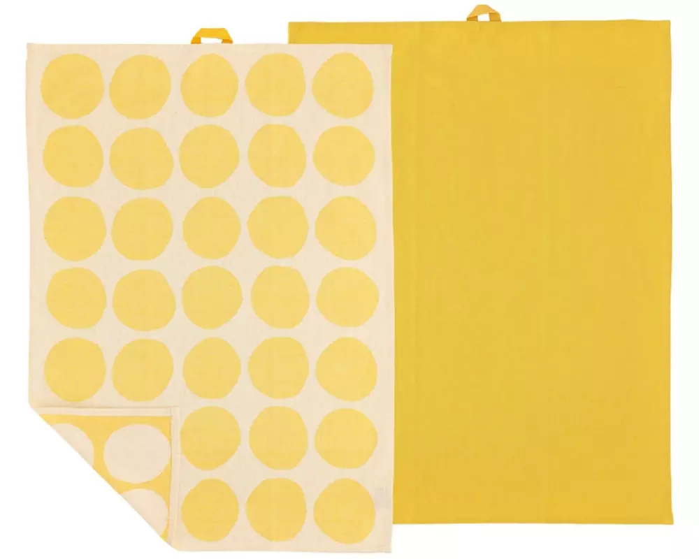 Södahl Geschirrtuch-Set Bubbles, 50 x 70 cm, Yellow, 2 Stück