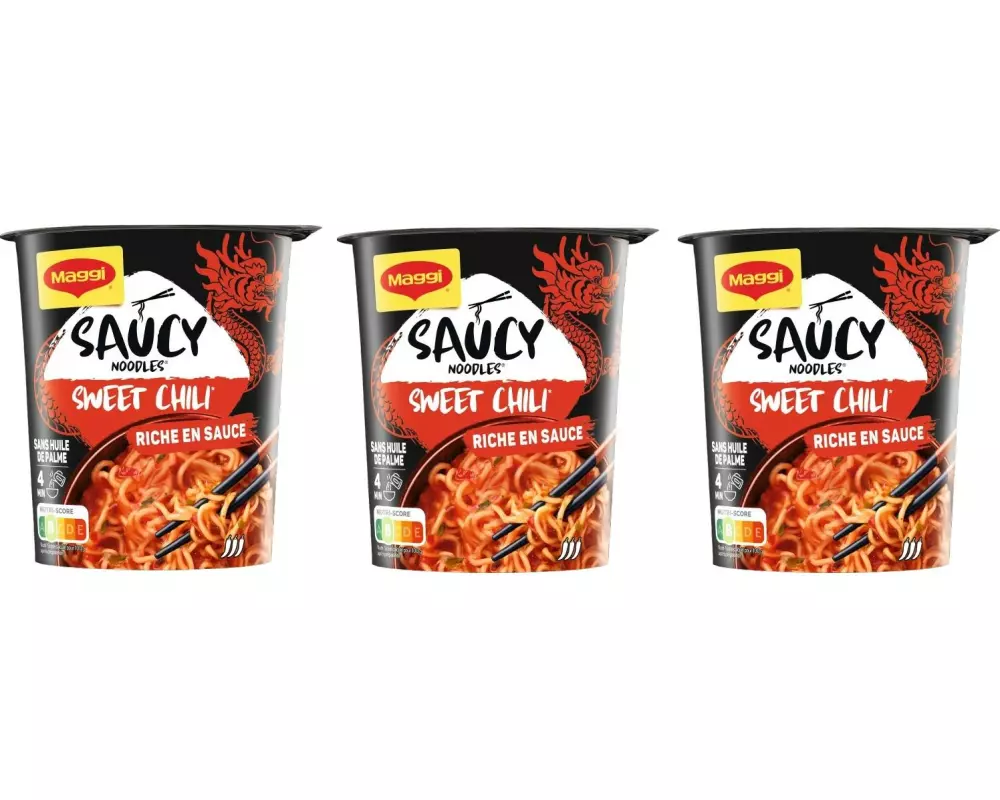 Maggi Fertiggericht Saucy Noodle Sweet Chili 3 x 75 g