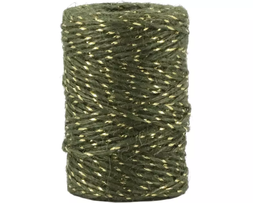 Chic Antique Geschenkband mit Golddraht 50 m, Grün