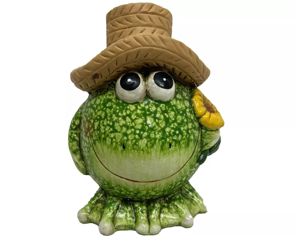 Dameco Dekofigur Frosch mit Blume 8.5 cm