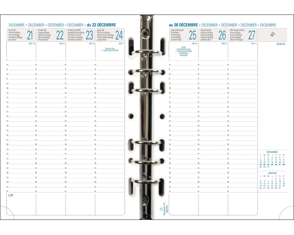 EXACOMPTA Ersatzinhalt Exatime 21 2026 28272E 1W/2S 14.2x21 cm