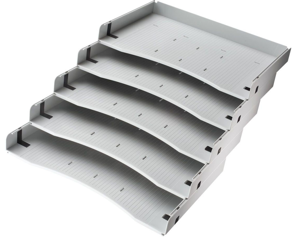 APOLLO Schrägablagen-Set VACSA grau, für Rollcontainer 5 Stk.