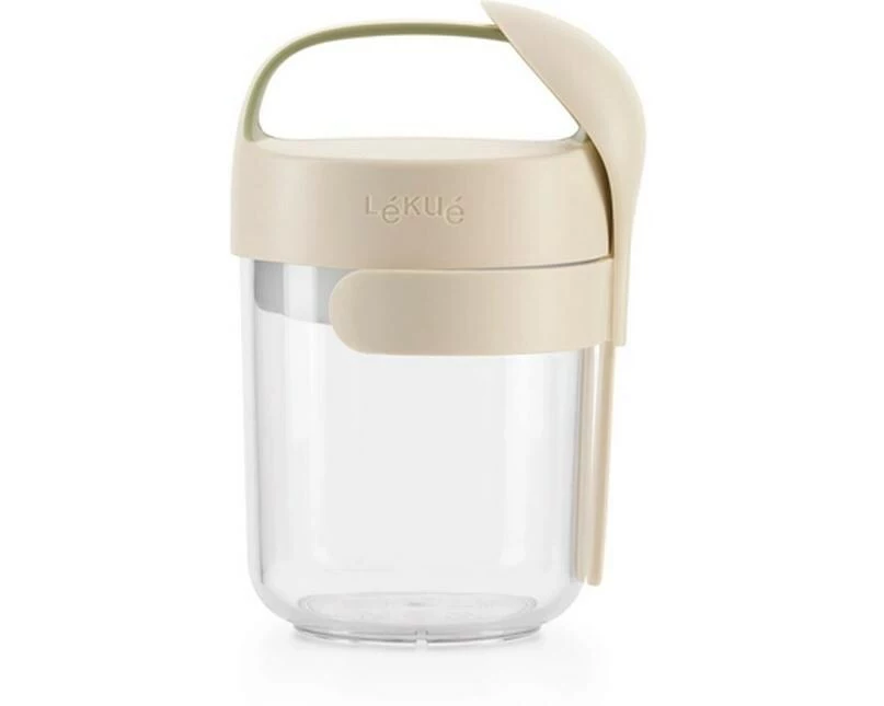 Lékué Natural Jar mit Löffel, 400 ml Beige