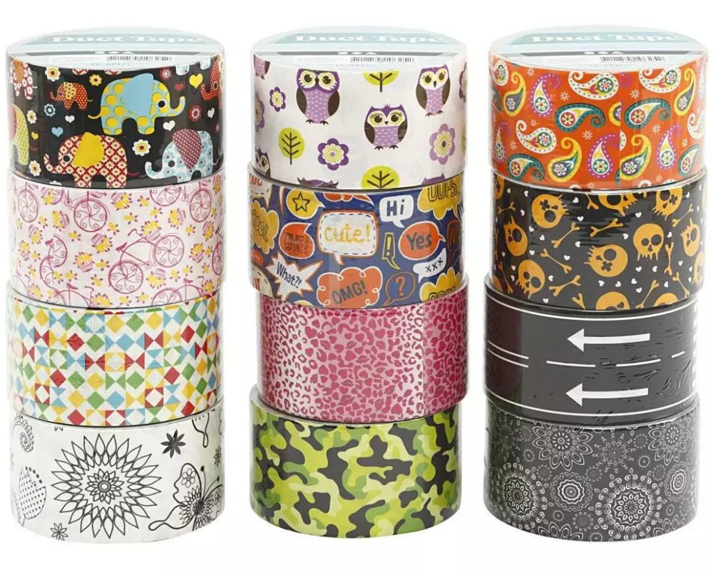 Creativ Company Gewebeband Duct Tape Muster 48 mm x 5 m, Mehrfarbig