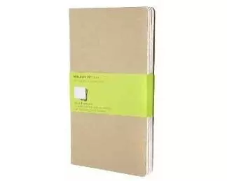 Moleskine Cahier Journal (Set of 3), Large, Plain, Kraft Brown, Soft Cover (5 x 8.25)