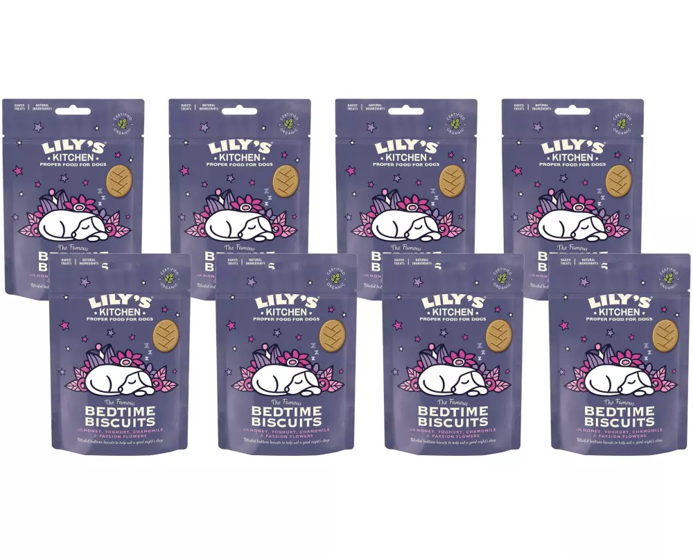 Lily's Kitchen Leckerli Bio Bedtime Biscuits, Honig/Joghurt, 8 x 80 g