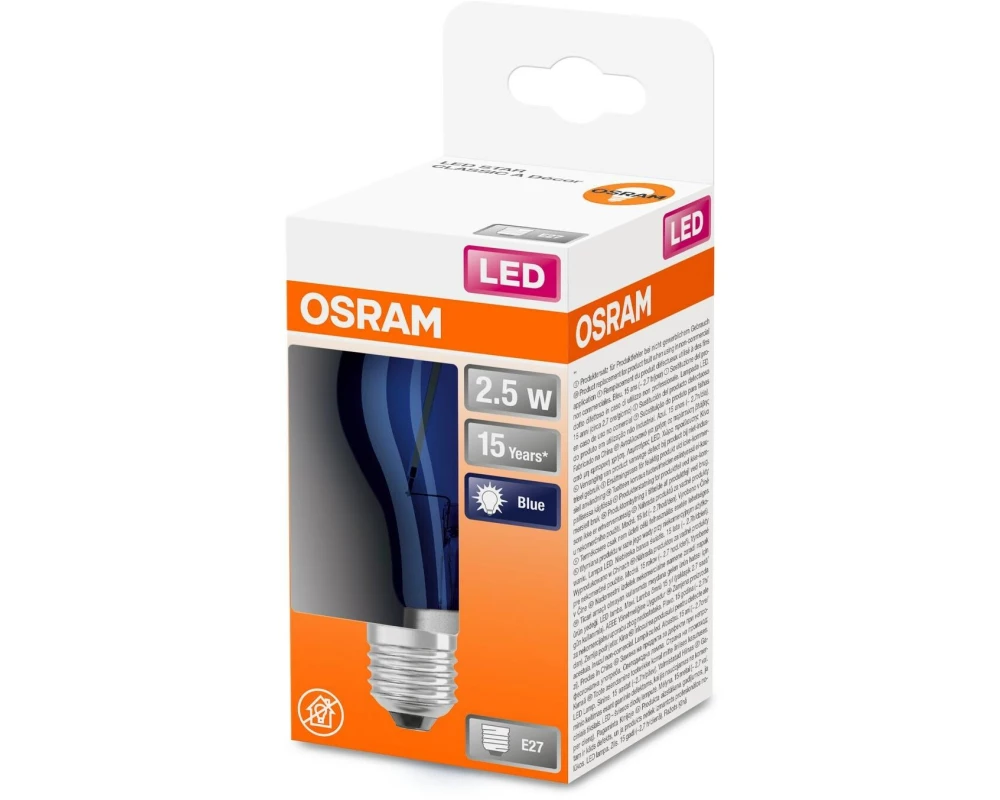 OSRAM Star Décor Blau, 2.5W, E27 Kaltweiss/Tageslichtweiss (KW)