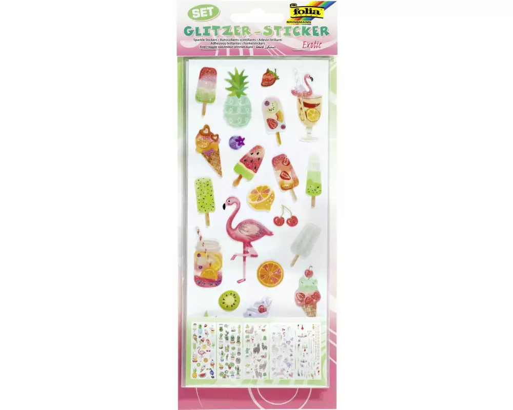 Folia Motivsticker Exotic Glitzer, 5 Blatt