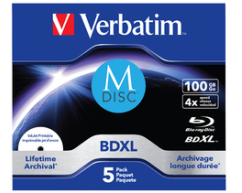 VERBATIM BD-R Jewel 100GB 43834 M-Disc IJ printable 5pcs