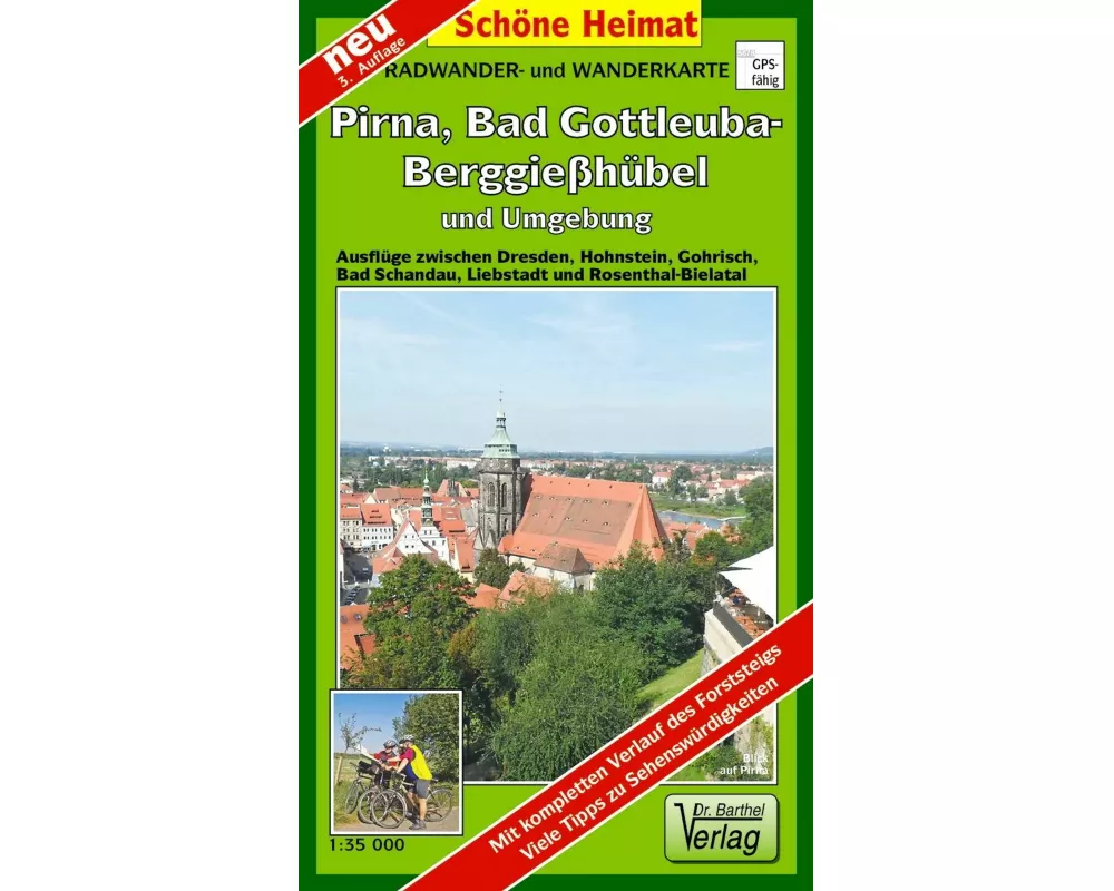 Bad Gottleuba-Berggießhübel, Pirna und Umgebung 1 : 35 000. Radwander- und Wanderkarte, Laufzeit bis 2029