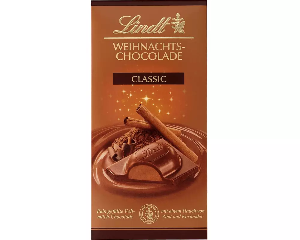 Lindt Tafelschokolade Weihnachtstafel Zimt Koriander 100 g