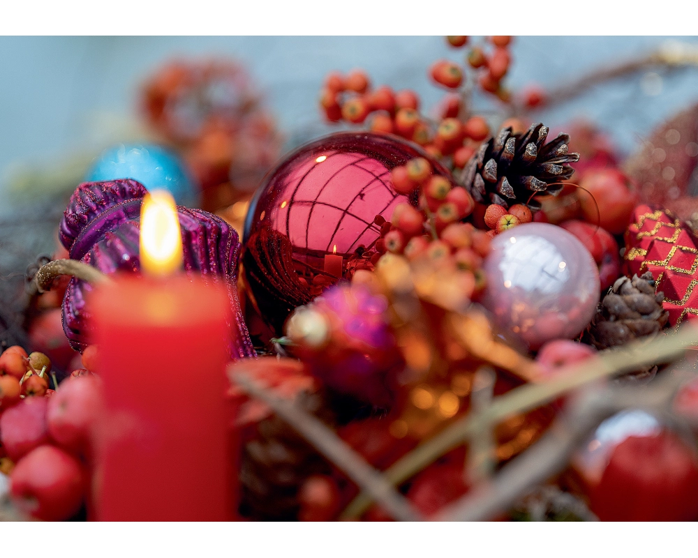 ART BULA Weihnachtskarte 12x17.5cm 12BU3514 Kranz mit Kerze