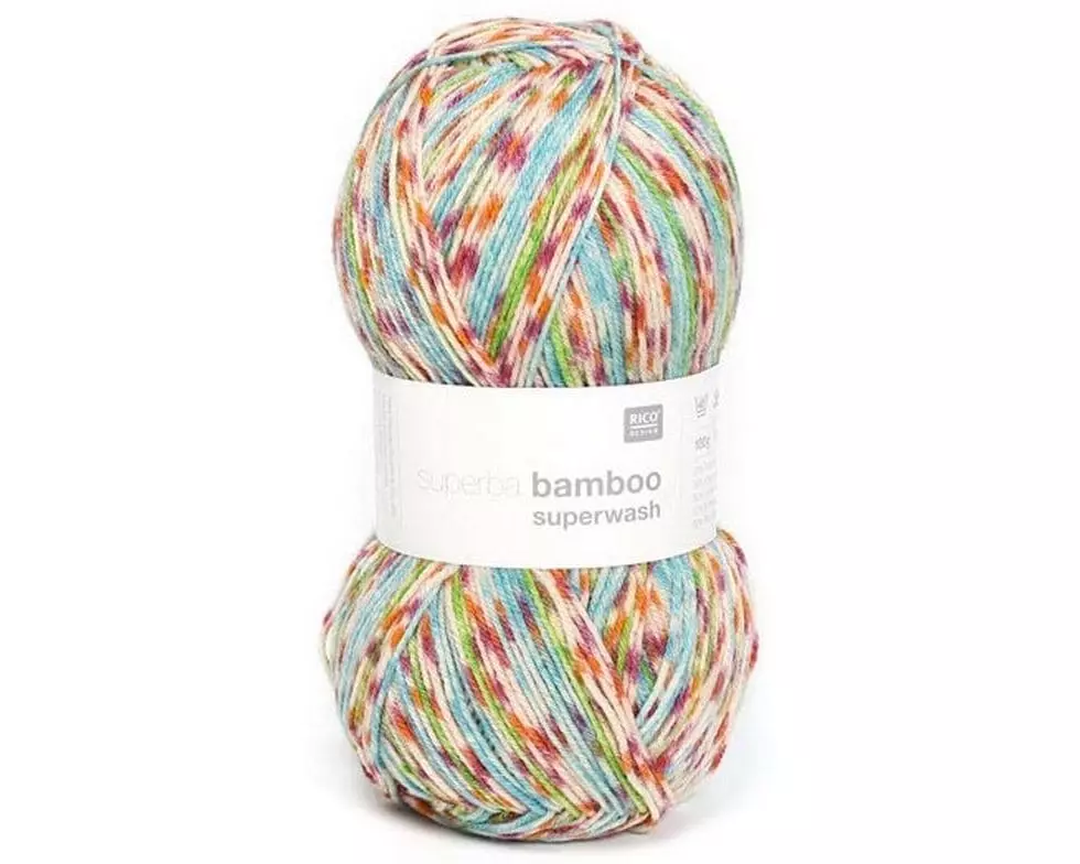 Rico Design Wolle Bamboo für Socken 4-fädig, 100 g, Türkis; Orange