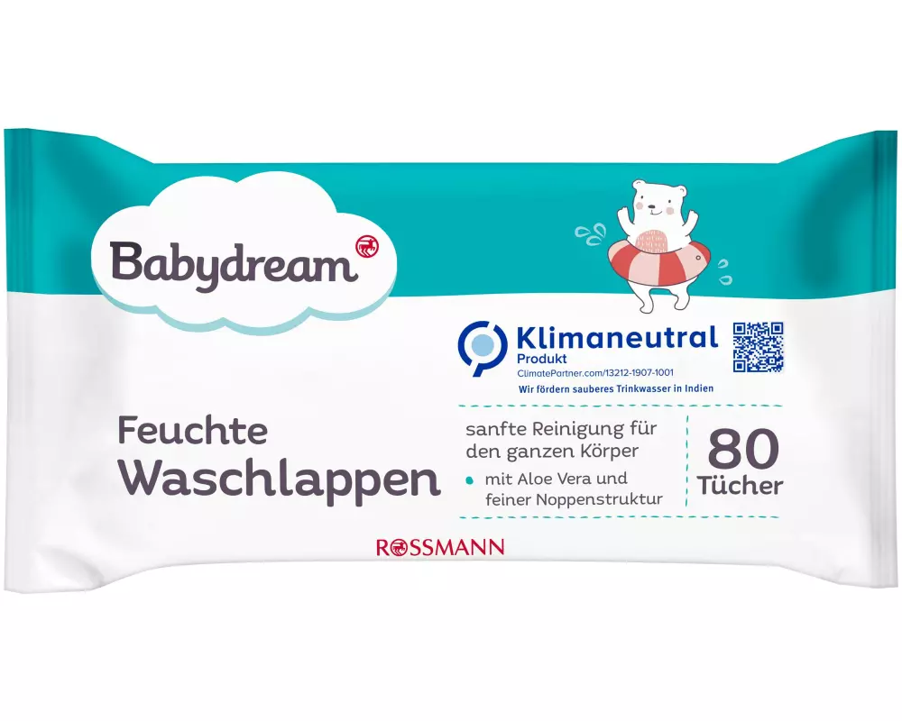 Babydream Feuchttücher Feuchte Waschlappen 80 Stück