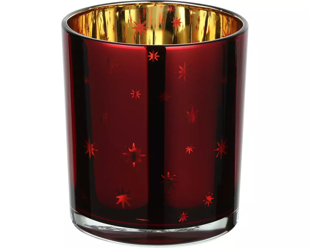 EGLO Teelichthalter Lukut 10 cm Gold/Rot, Glas