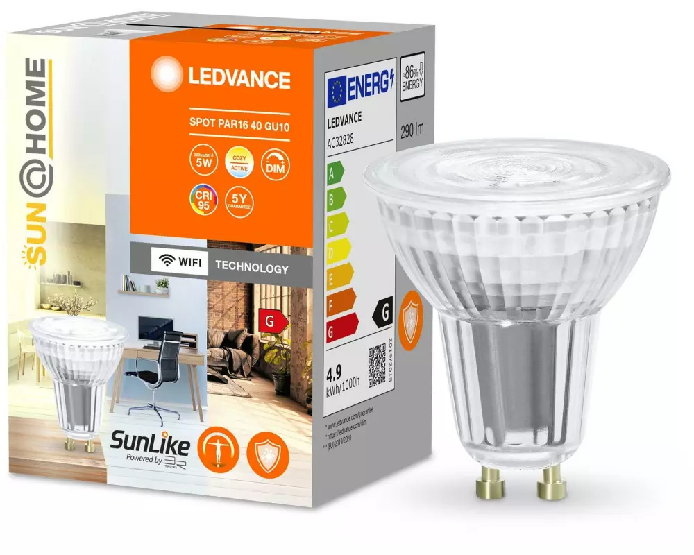 Ledvance Leuchtmittel Sun@Home Spot, 38°, 4.9 W, GU10, CRI95