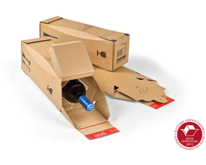 COLOMPAC Flaschenkarton braun 2053492 74x74x305mm 1 Flasche 10 Stück