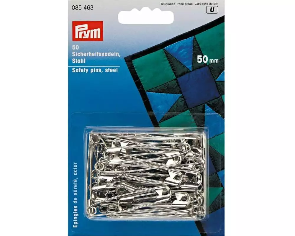 Prym Sicherheitsnadel Silber, Nr. 3, 50 mm
