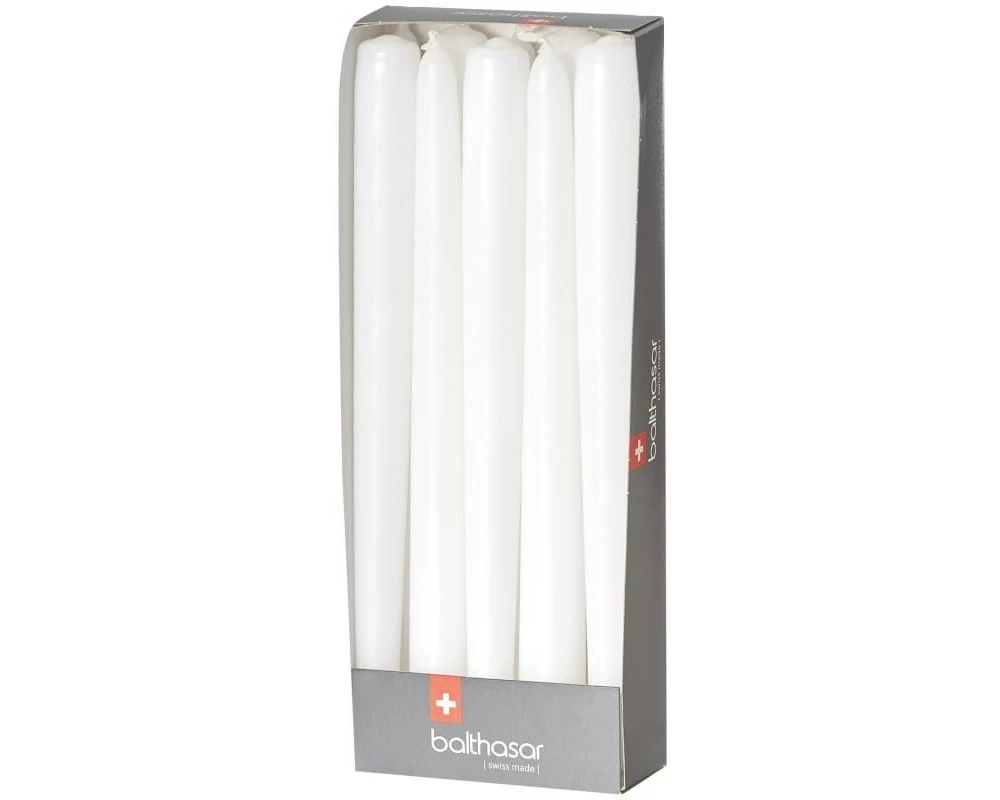 balthasar Etoilekerze 24 cm x 2.2 cm, Weiss, 10 Stück