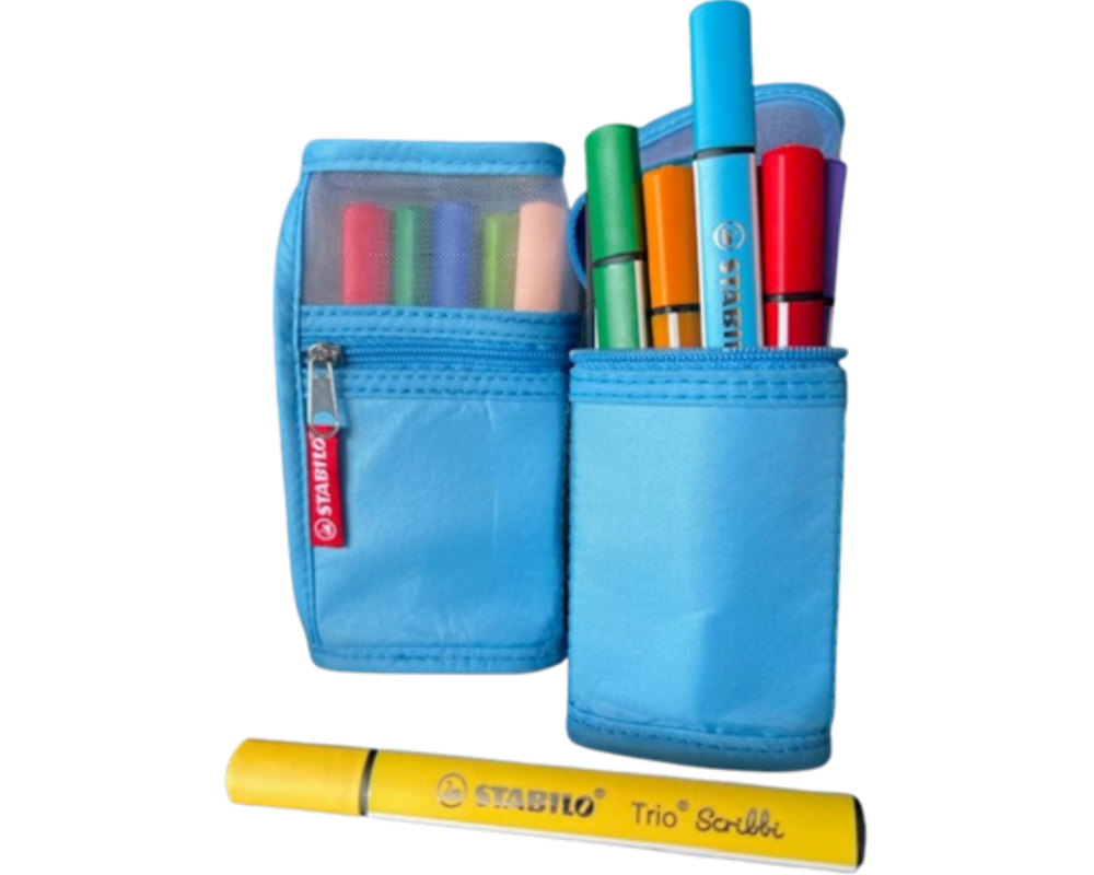 STABILO Trio Scribbi 1.5-2mm 368/14-03CH blau, Stiftehalter 14 Stück