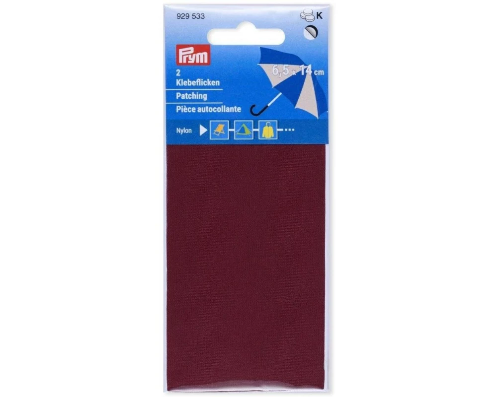 Prym Flickstoff 6.5 x 14 cm, Nylon, Weinrot
