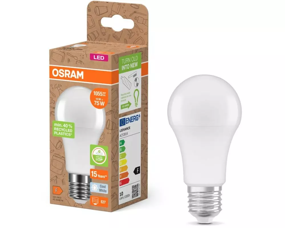 OSRAM LED PCR LAMPS WITH CLASSIC A 10W, E27, Neutralweiss (NW)