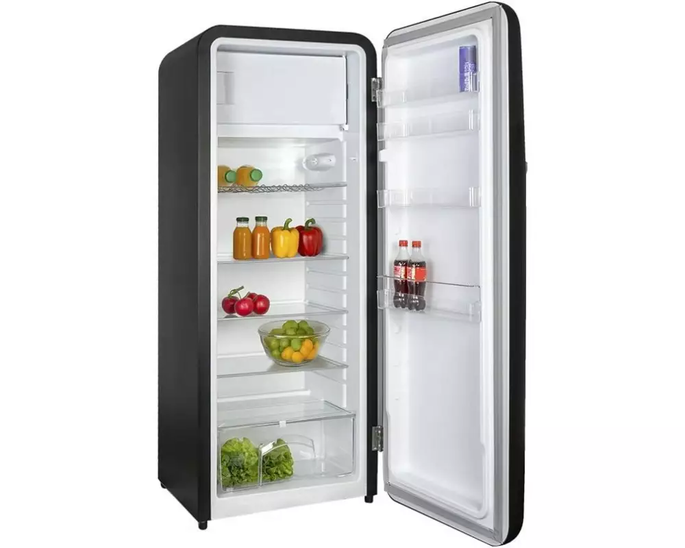 Kibernetik Retro Kühlschrank KSG260 Rechts, Schwarz