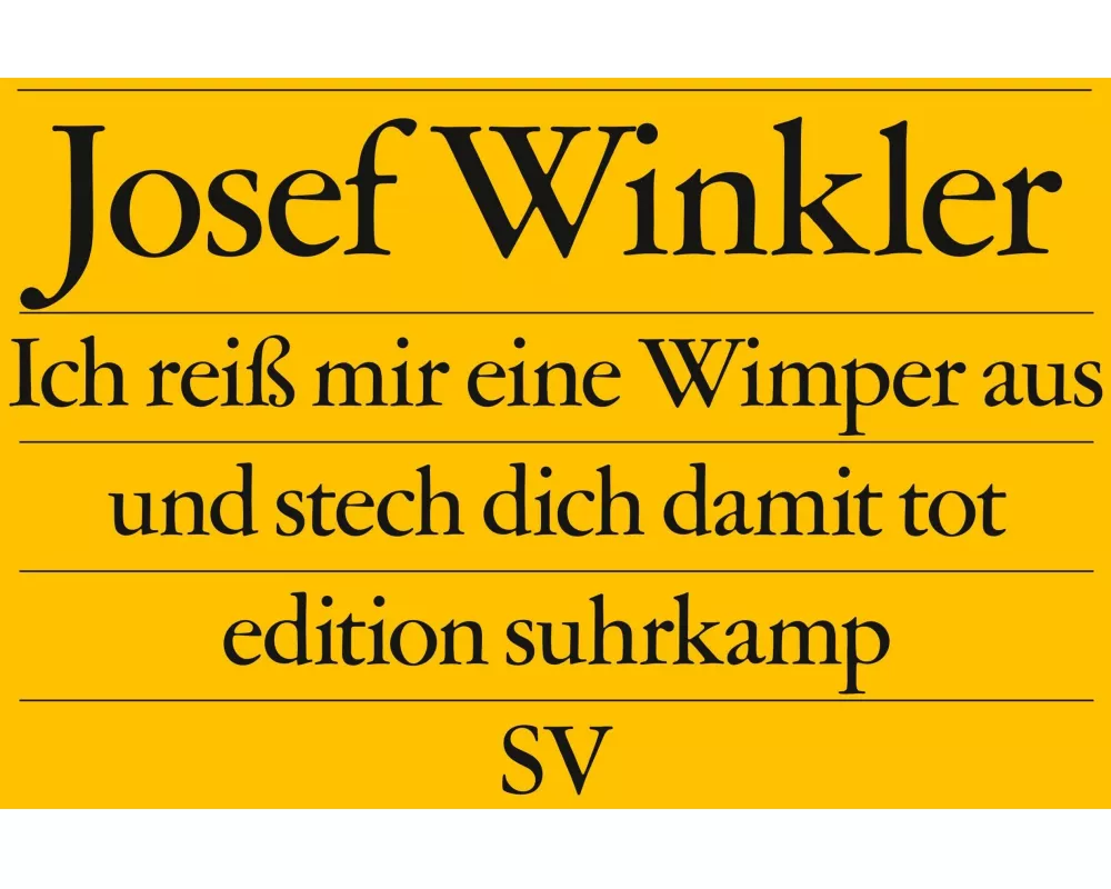 Ich reiss mir eine Wimper aus und stech dich damit tot
