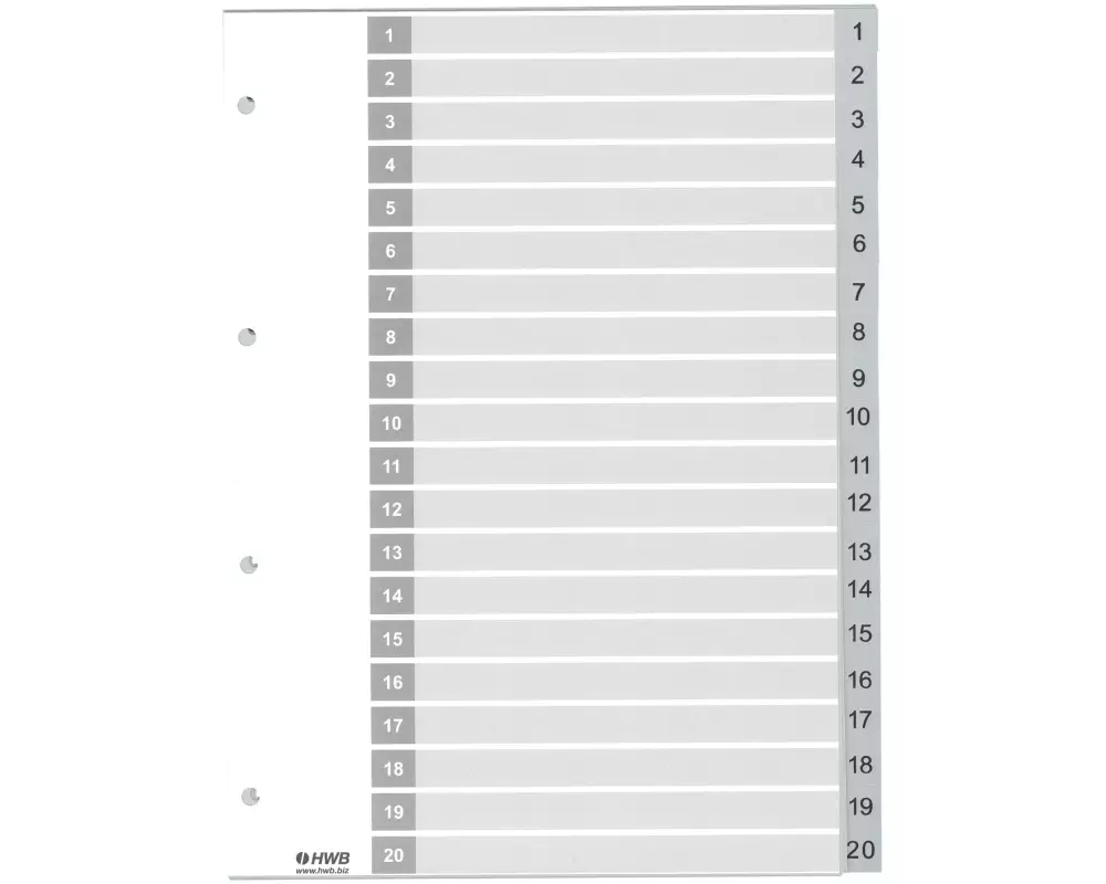 HWB Register A4, PP 1-20