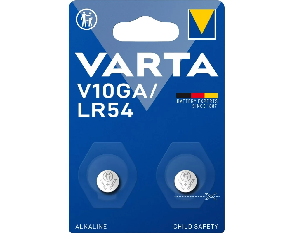 Varta Knopfzelle V10GA / LR54 , 2 Stück