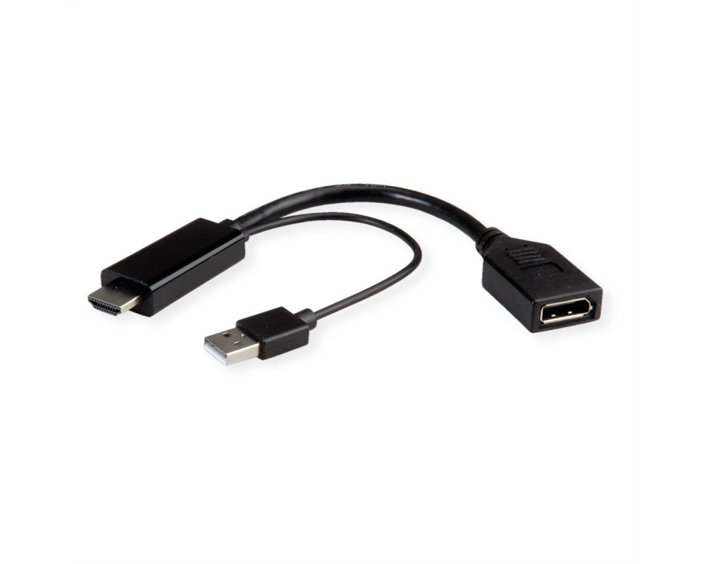 ROLINE 4K HDMI - DisplayPort-Adapter, v1.2, HDMI ST - DP BU, Aktiv