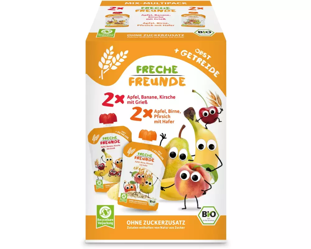 Freche Freunde Obst Getreide-Mix BIO 4 x 100 g