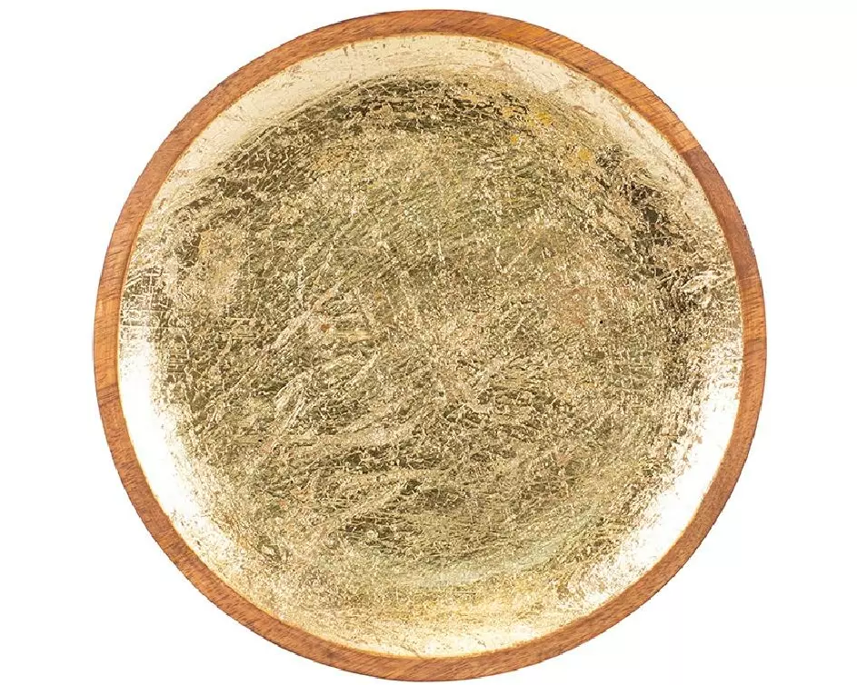 Kadastar Servierplatte Shine Ø 25 cm, Braun/Gold