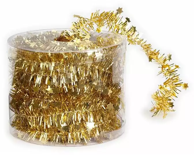 INGES CHRISTMAS DECOR Girlande mit Sternen 7 m, Gold