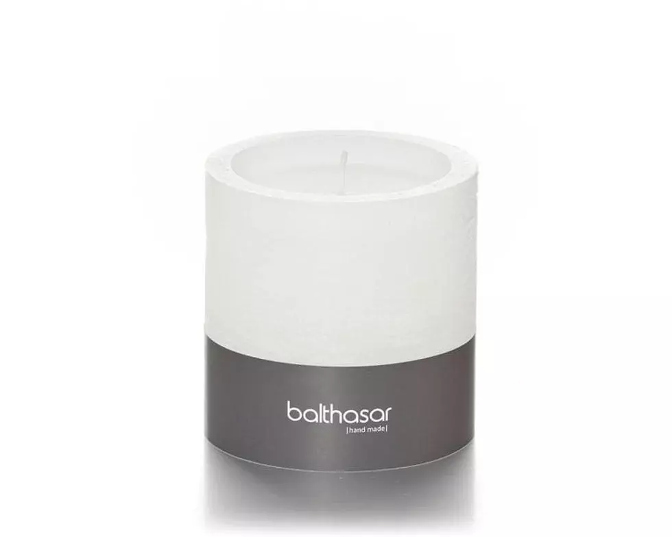 balthasar Kerze Rustico 10 cm x 10 cm, Weiss