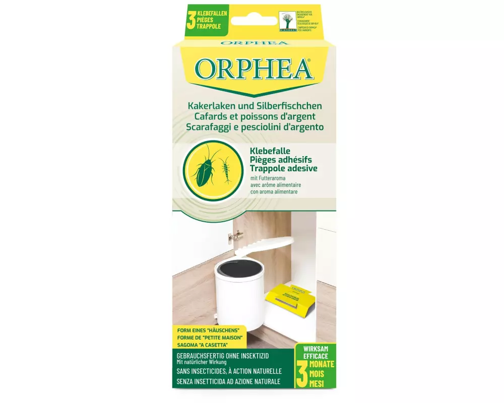 Orphea Insektenfalle Küchenschabe und Silberfischchen 3 Stück