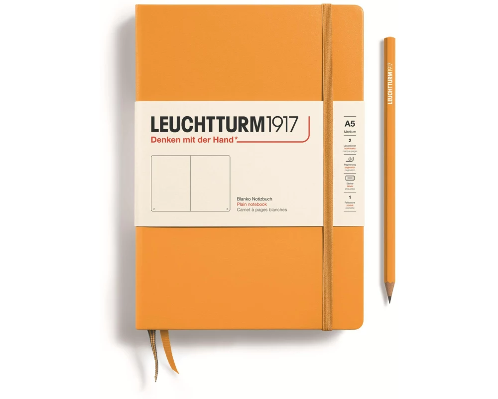 Leuchtturm Notizbuch Medium A5, Blanko, Orange