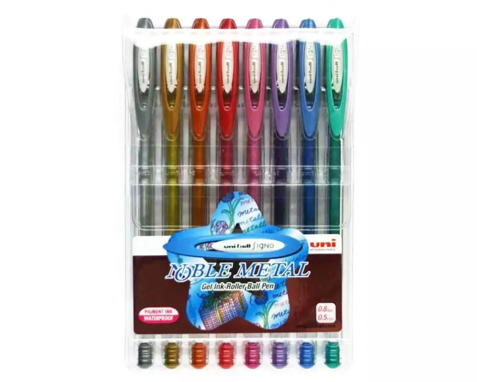 Uni Gelschreiber uni-ball Signo Noble 1 mm, 8 Stück