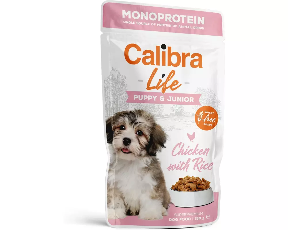 Calibra Nassfutter Life Puppy+Junior Huhn 10 x 150 g