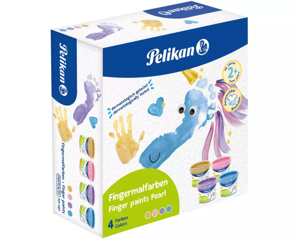Pelikan Fingerfarbe Metallic, 4 Stück