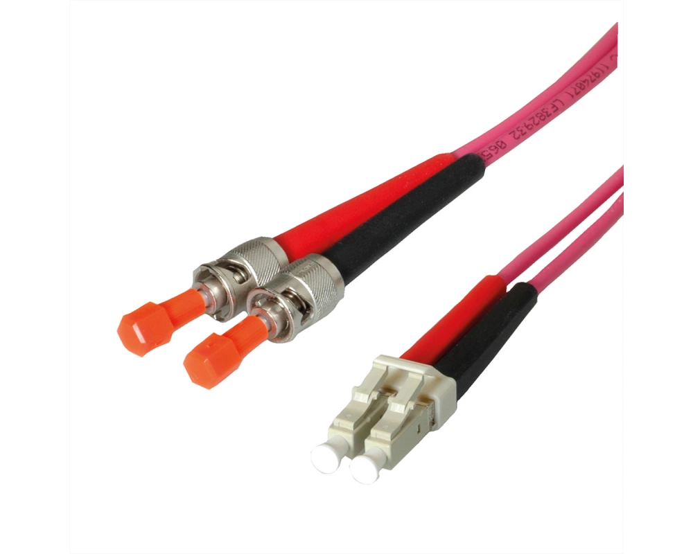 LEONI LWL-Kabel duplex 50/125µm OM4, Suhner LC/ST, 10 m