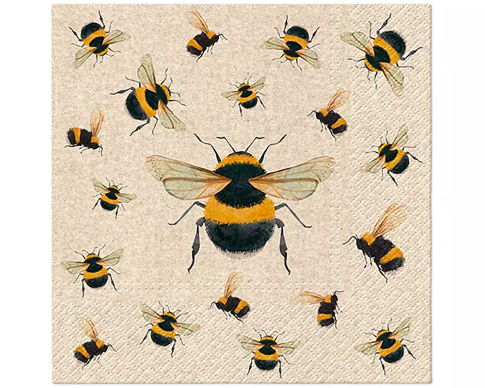 G. Wurm Papierservietten Biene 33 cm x 33 cm, 20 Stück